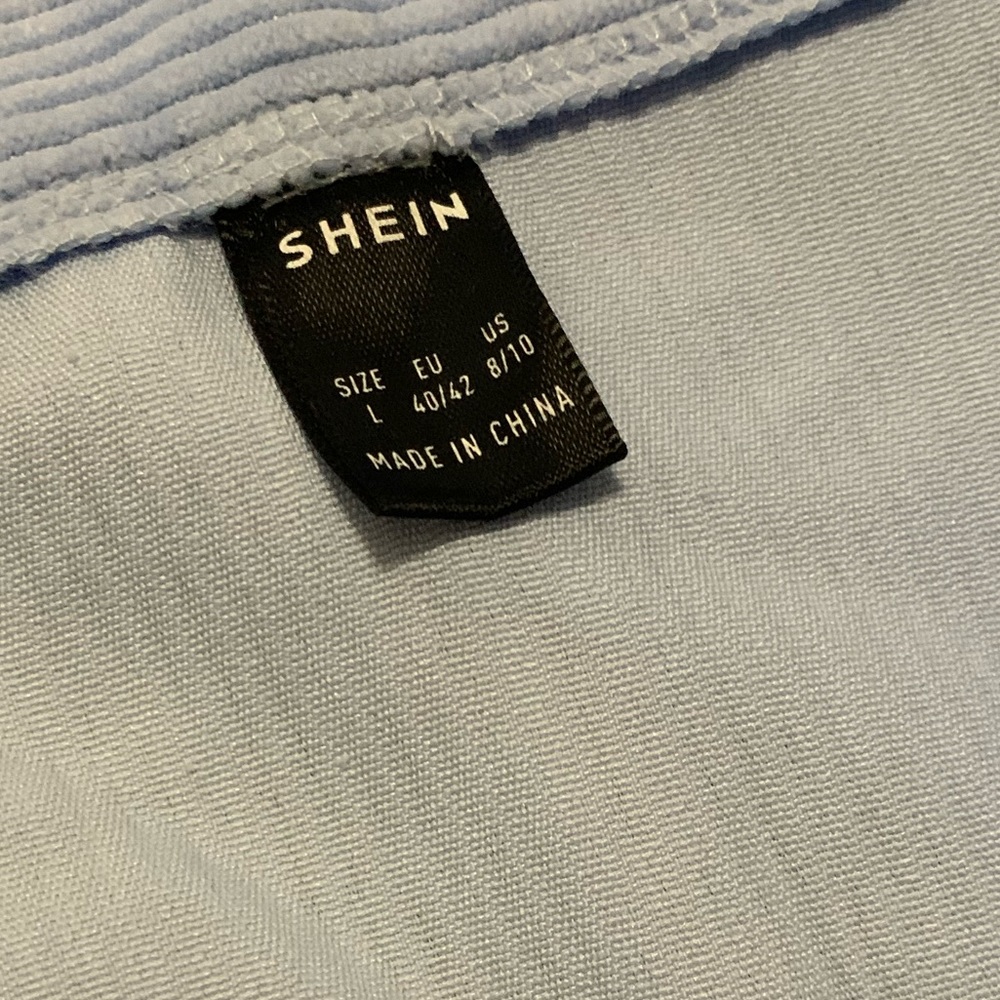 Co-ord set from Shein. It is light blue in colour and size is L